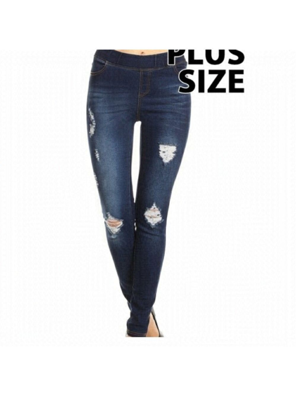 TRIBE Elastic High Waist Jeans In Dark Wash Size 12 NWT